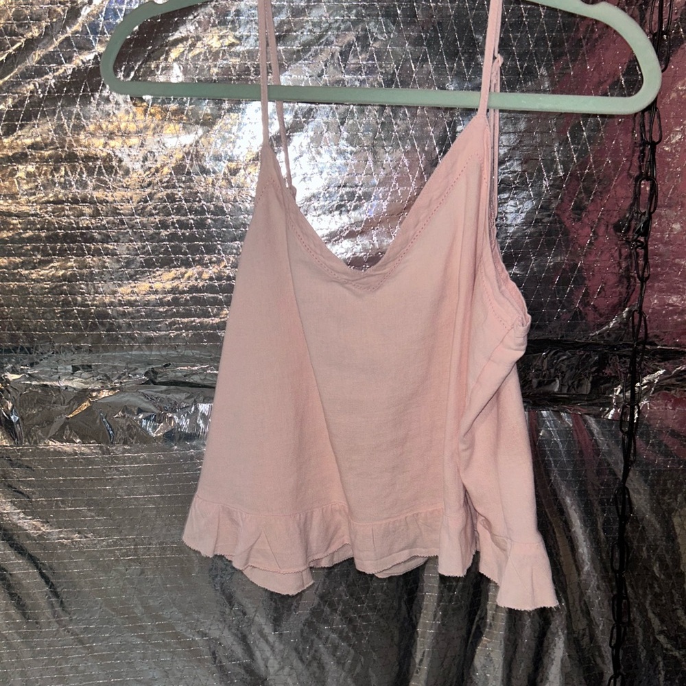 Aerie Soft Pink Ruffle Camisole